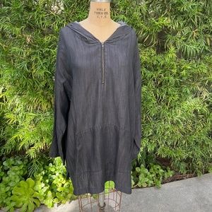 Soft Surroundings Gray 1/4 Zip Hooded Tunic Women's XL